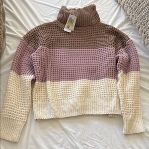 Colorblock Turtleneck Sweater